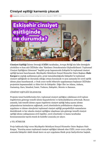 Cinsiyet eşitliği karnemiz çıkacak