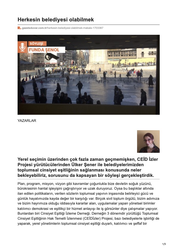 Herkesin Belediyesi Olabilmek