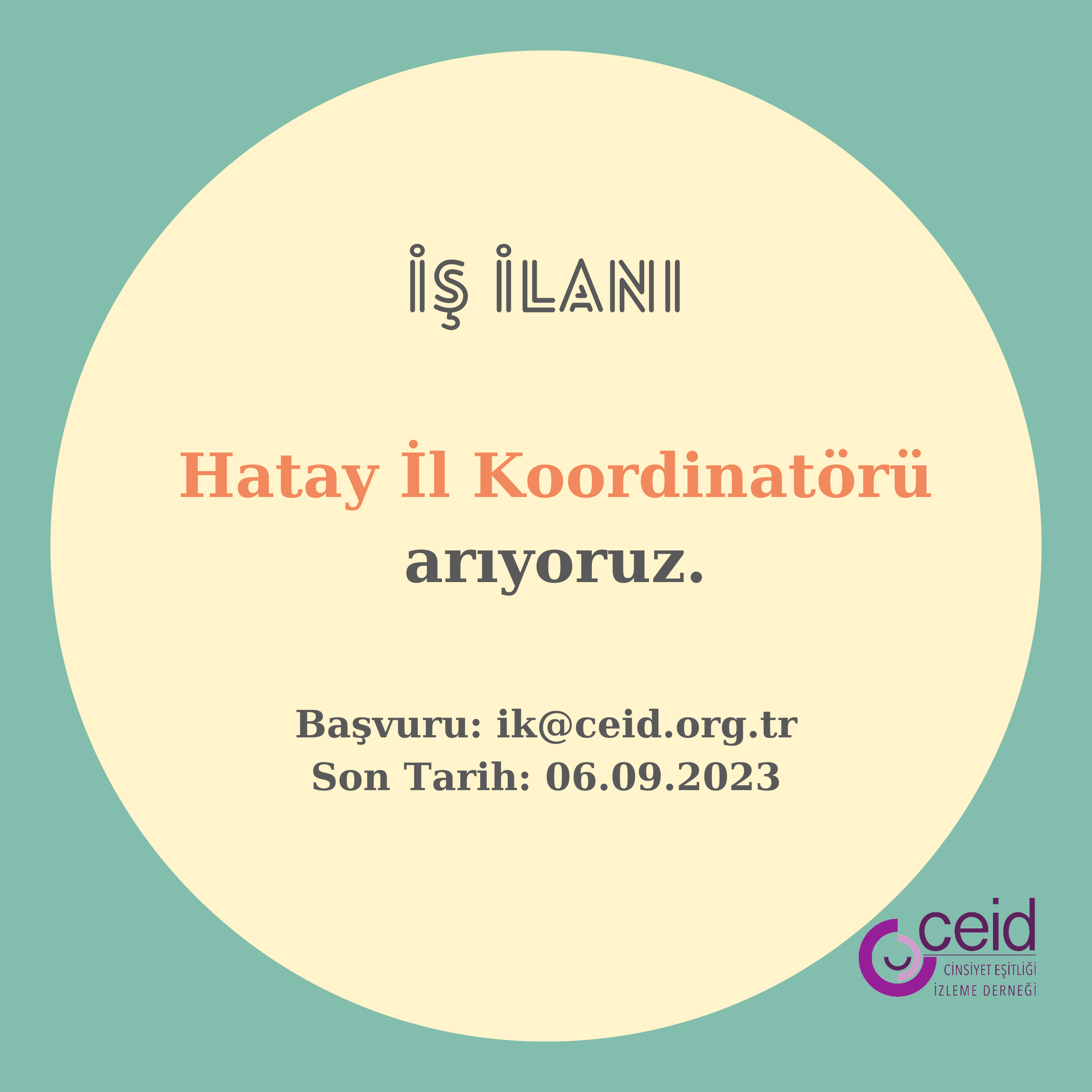 İş İlanı: Hatay İl Koordinatörü