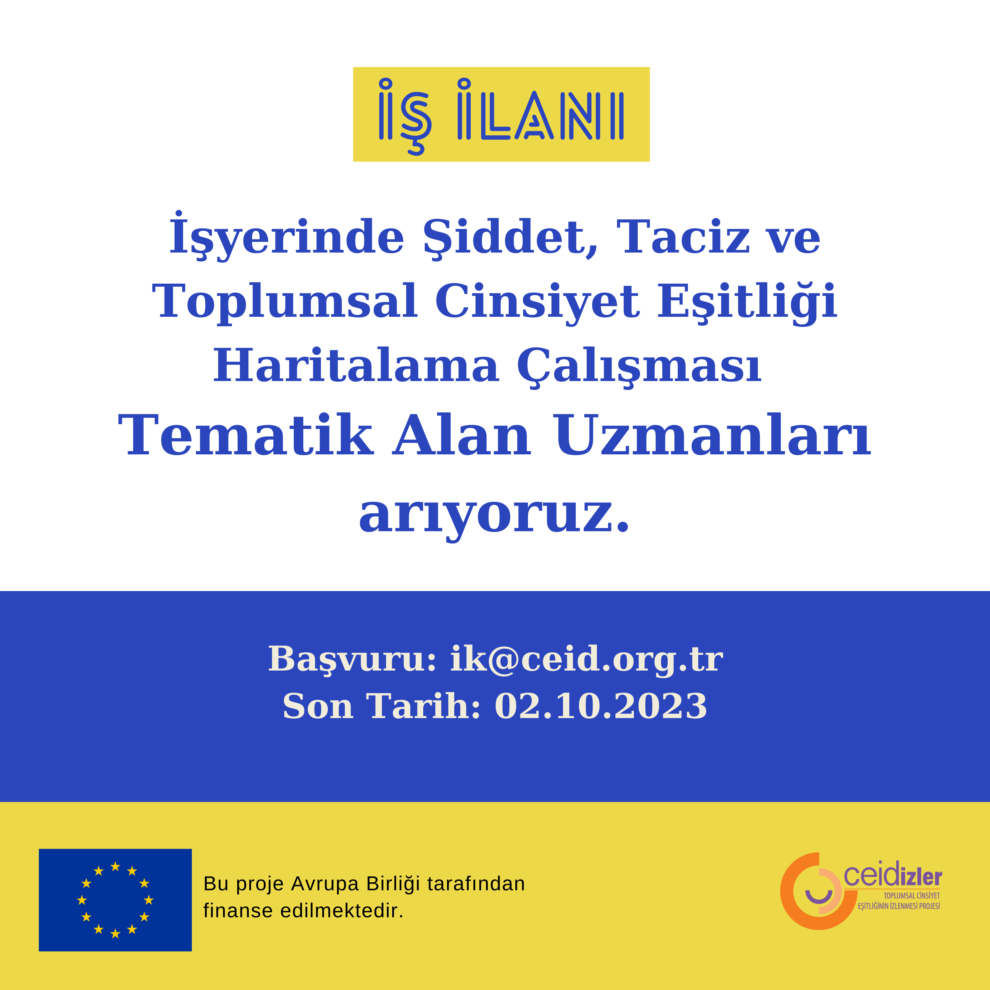 İş İlanı: İşyerinde Şiddet, Taciz ve Toplumsal Cinsiyet Eşitliği 