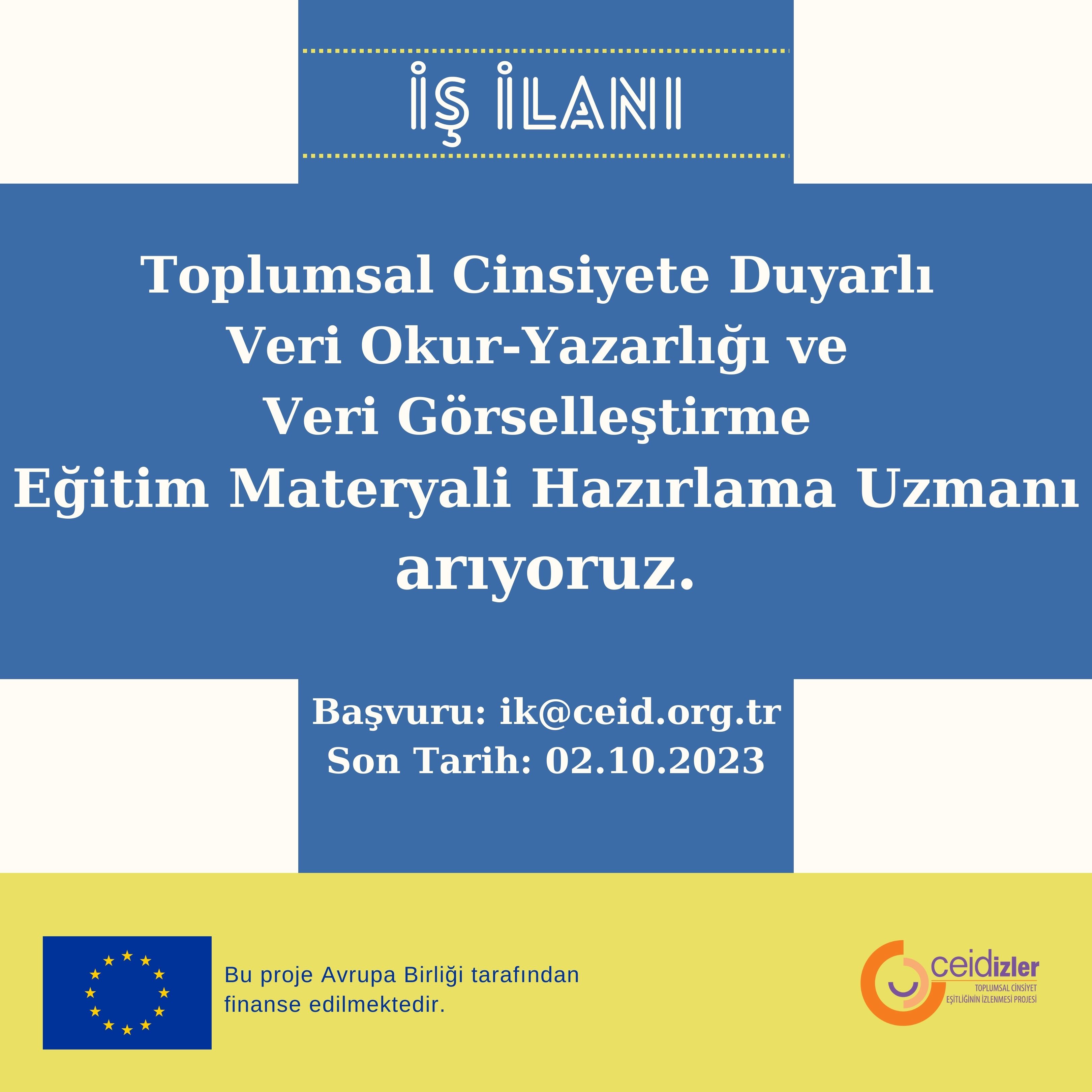 İş İlanı: Toplumsal Cinsiyete Duyarlı Veri Okur-Yazarlığı ve Veri Görselleştirme